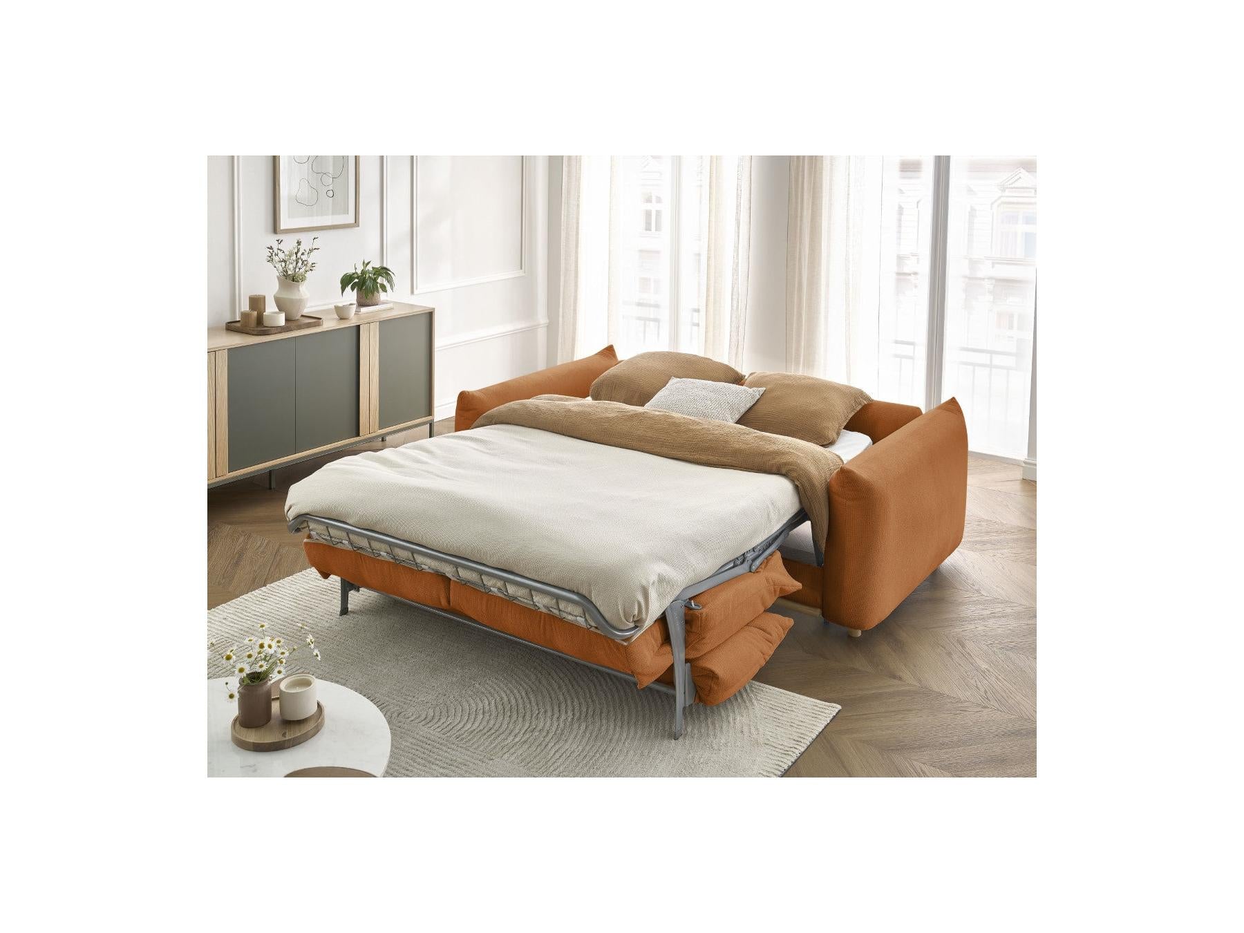 Ernest - Straight Sofa Bed with Express Opening - Smooth Fabric - 160X190