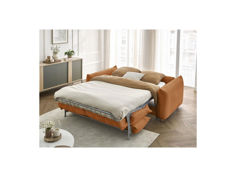 Canapé Droit Convertible Ouverture Express - Ernest - Tissu Lisse - 160X190