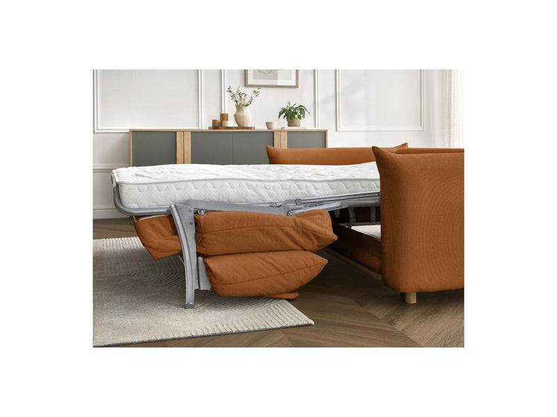 Canapé Droit Convertible Ouverture Express - Ernest - Tissu Lisse - 140X190