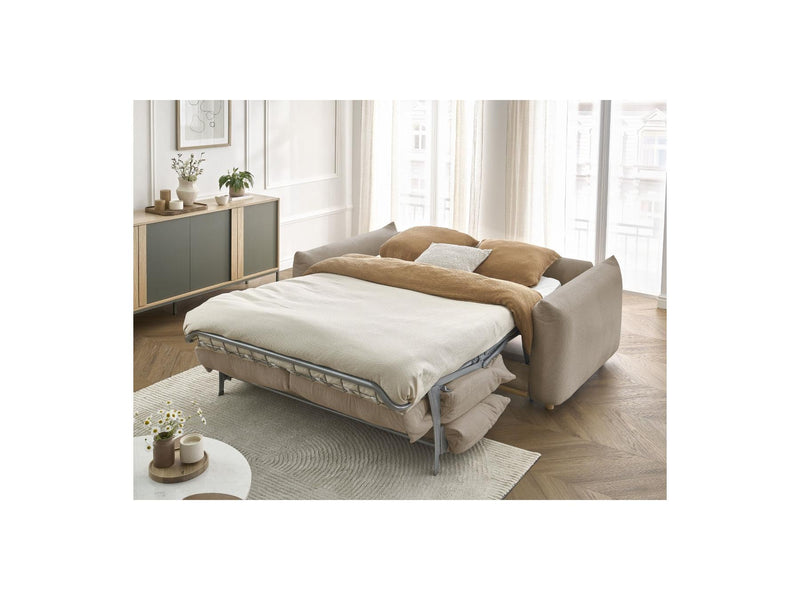 Canapé Droit Convertible Ouverture Express - Ernest - Tissu Lisse - 160X190