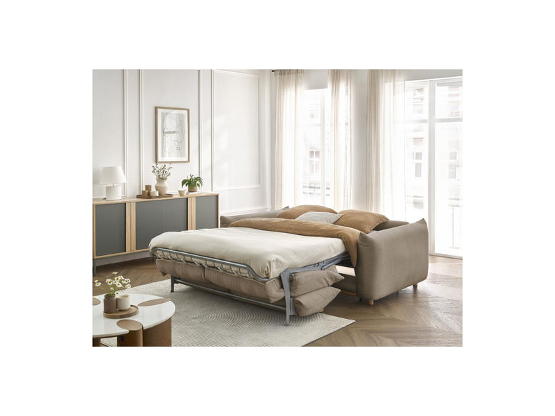 Canapé Droit Convertible Ouverture Express - Ernest - Tissu Lisse - 160X190