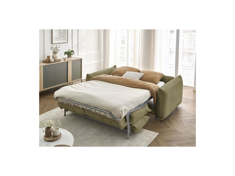 Canapé Droit Convertible Ouverture Express - Ernest - Tissu Lisse - 140X190