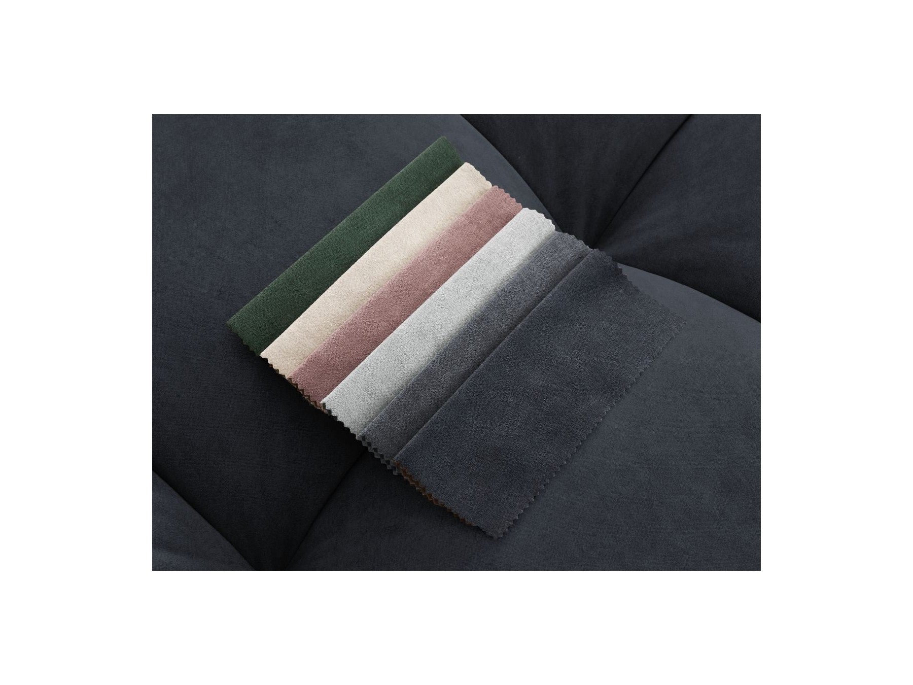 Fixed Straight Ultra-Soft Sofa - Mont-White - Velvet - Right Armrest