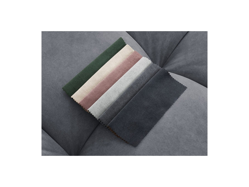 Fixed Straight Ultra-Soft Sofa - Mont-White - Velvet - Right Armrest