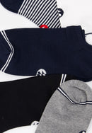 Lot De 5 Paires De Chaussettes Basses - Mariniere Marine Gris Chine Blanc Noir