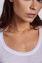 Collier-Bracelet Satellite - Agate Noire