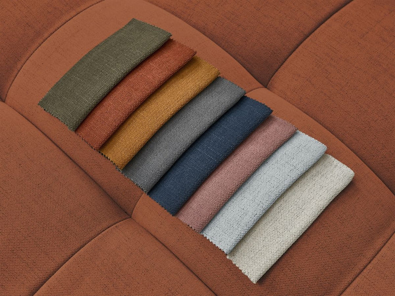 Canapé D'Angle Fixe - Cloud - Tissu Lisse Avec Pouf - Angle Droit