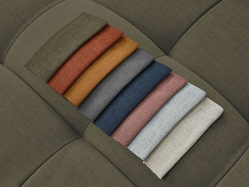 Canapé D'Angle Fixe - Cloud - Tissu Lisse Avec Pouf - Angle Droit