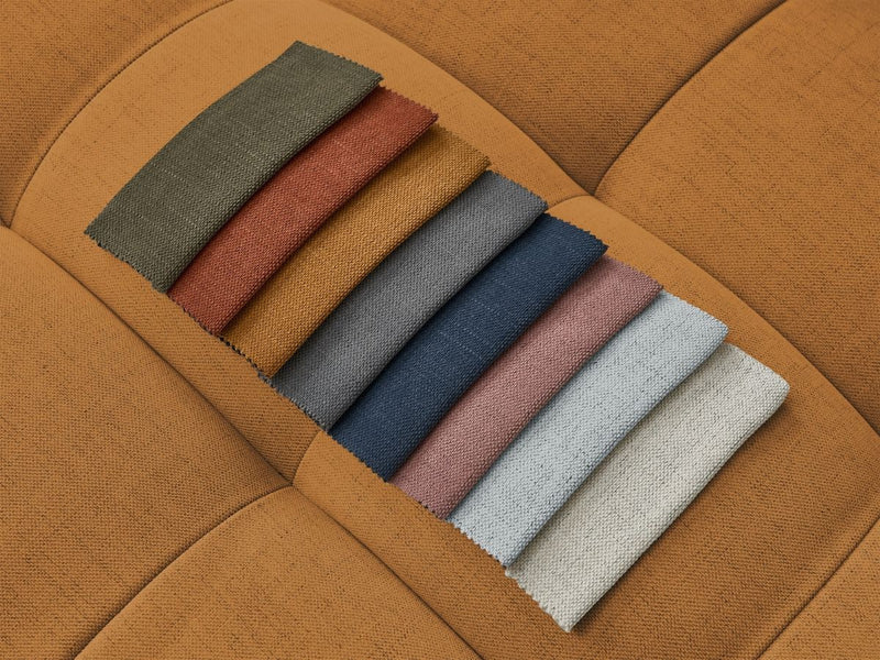 Canapé D'Angle Fixe - Cloud - Tissu Lisse Avec Pouf - Angle Droit