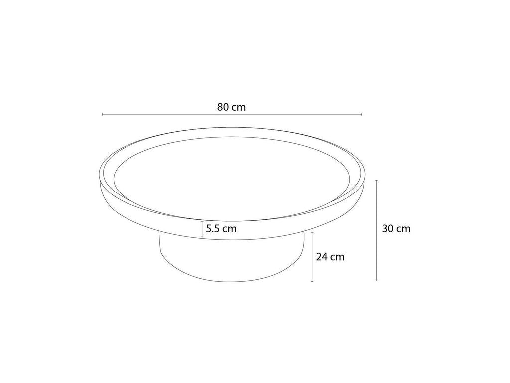 Gabriella - Table Basse D.80 Cm Bois Massif D'Acacia