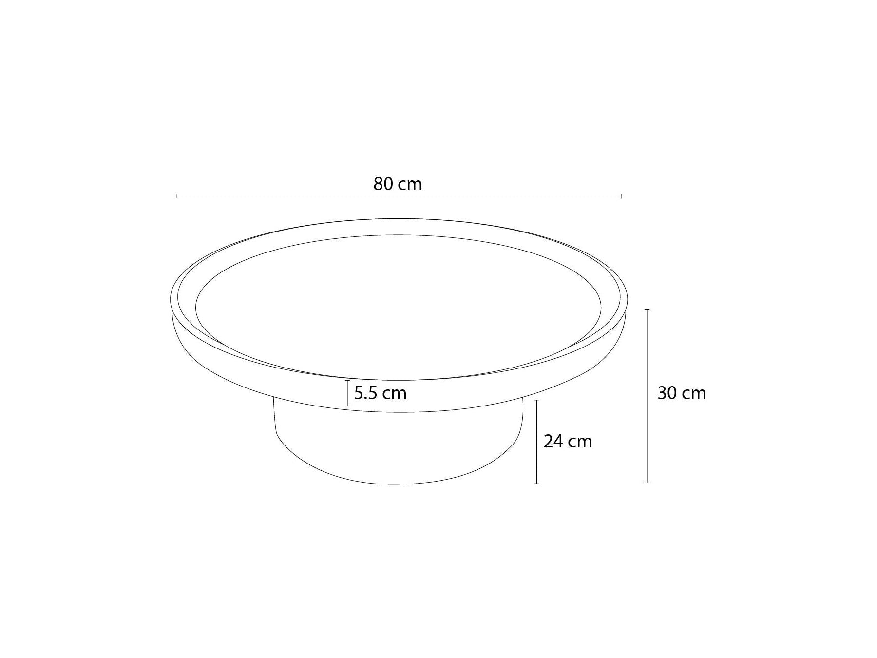 Gabriella - Table Basse D.80 Cm Bois Massif D'Acacia