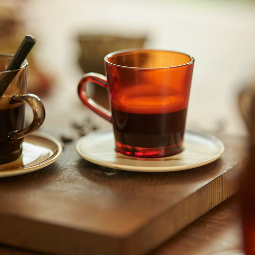 4 Tasses À Café Ou Thé Marron Ambré - HKliving