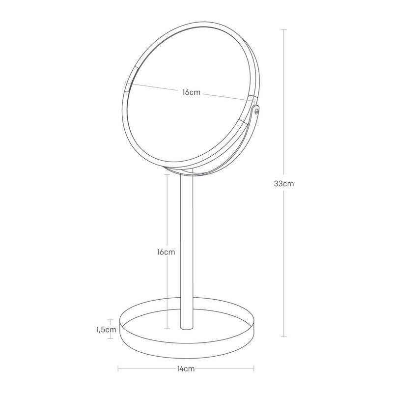 Support Accessoires Avec Miroir - Tosca - Blanc