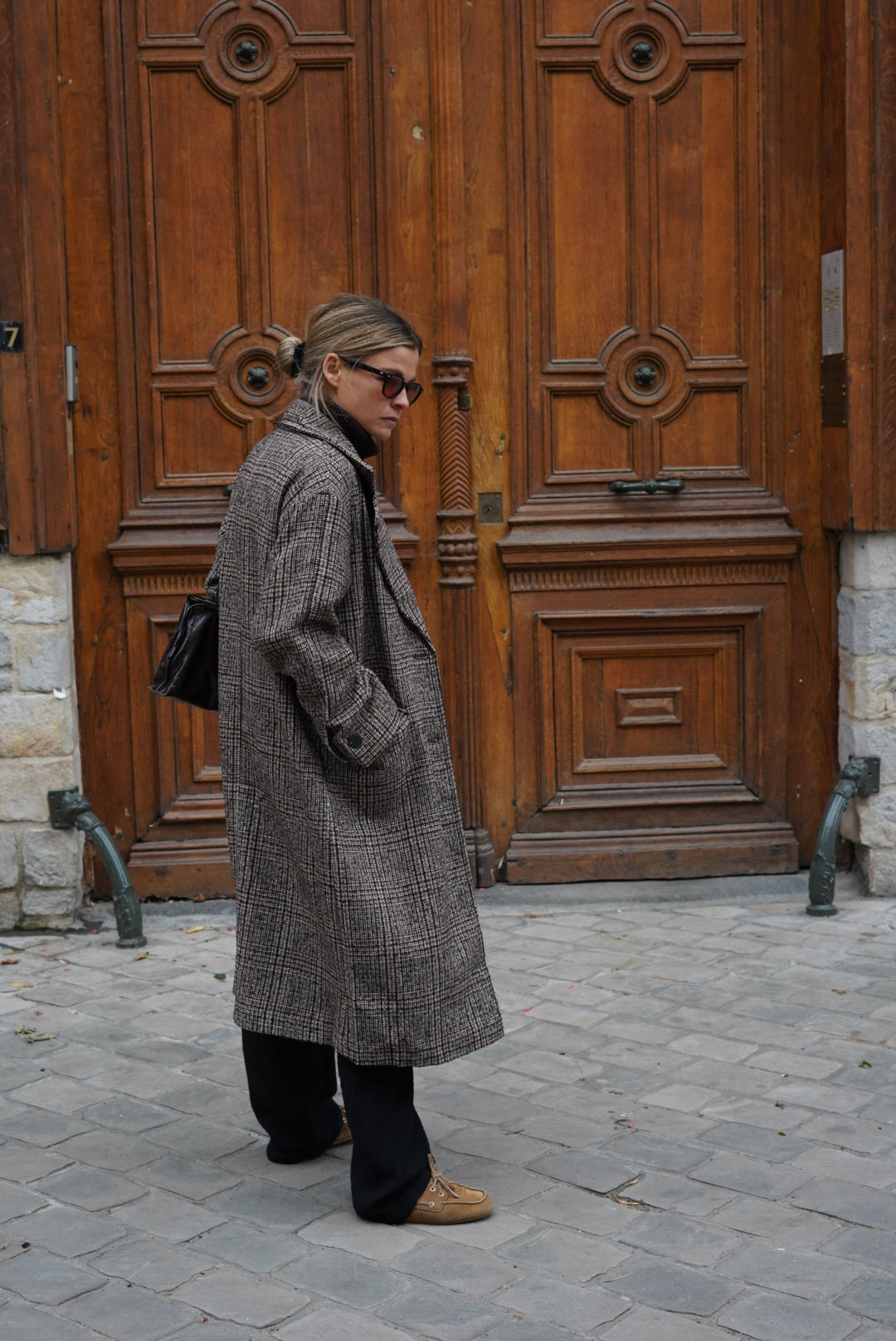 Nicolas Coat Chocolate Checks