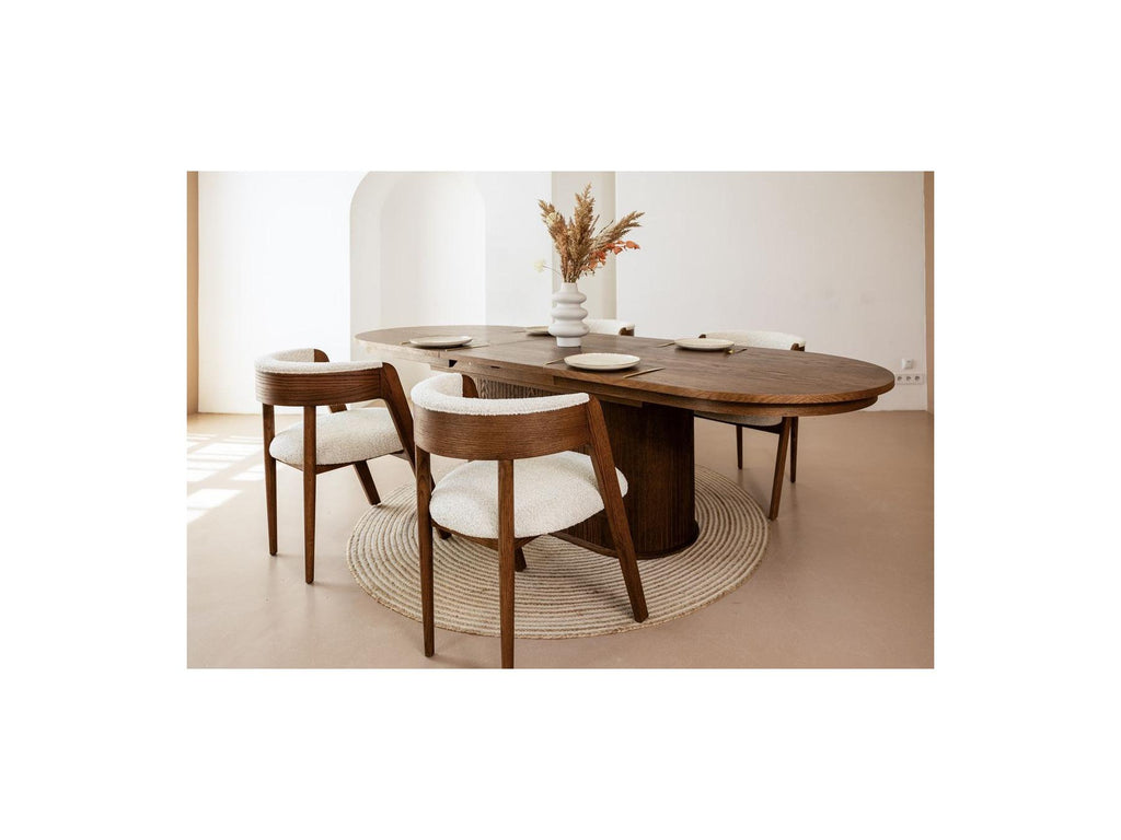 Malmousque - Mesa de comedor extensible de 210 a 270 cm en chapa de roble macizo