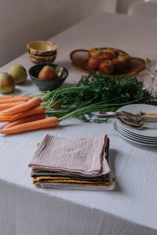 Serviettes personnalisés de table en double gaze de coton rose Les pensionnaires