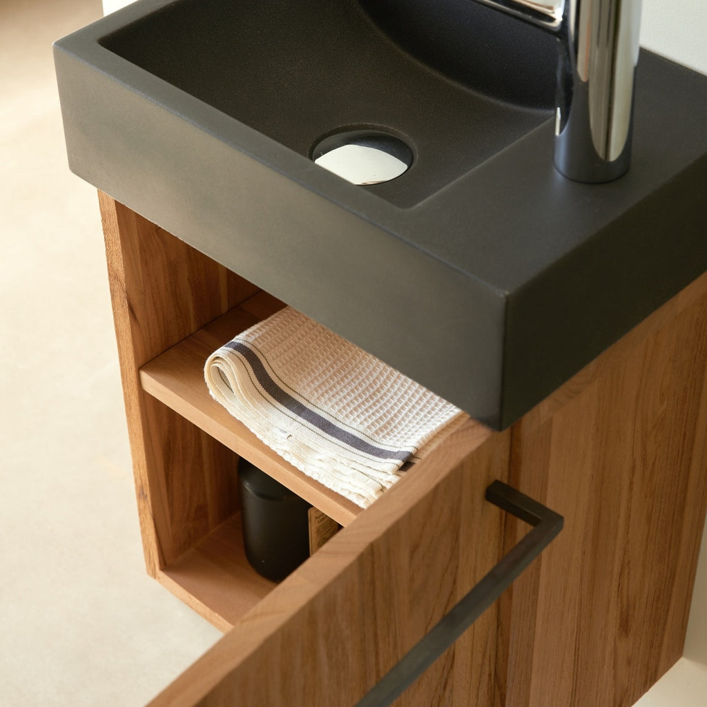 Stelle - Meuble Lave Main - Teck - Noir
