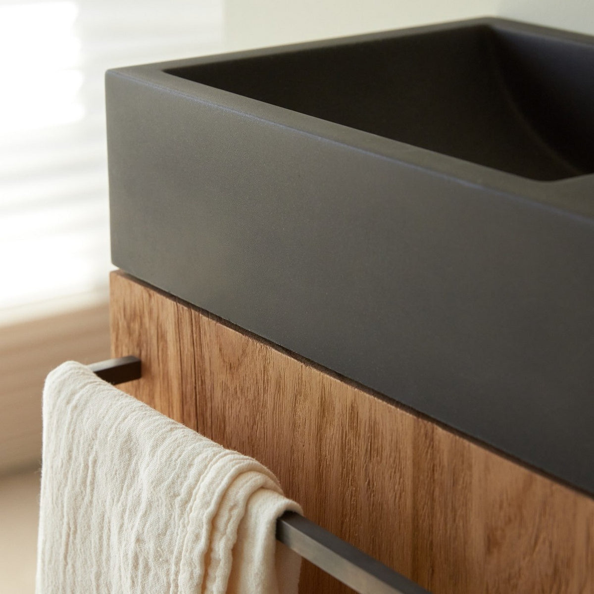 Stelle - Meuble Lave Main - Teck - Noir