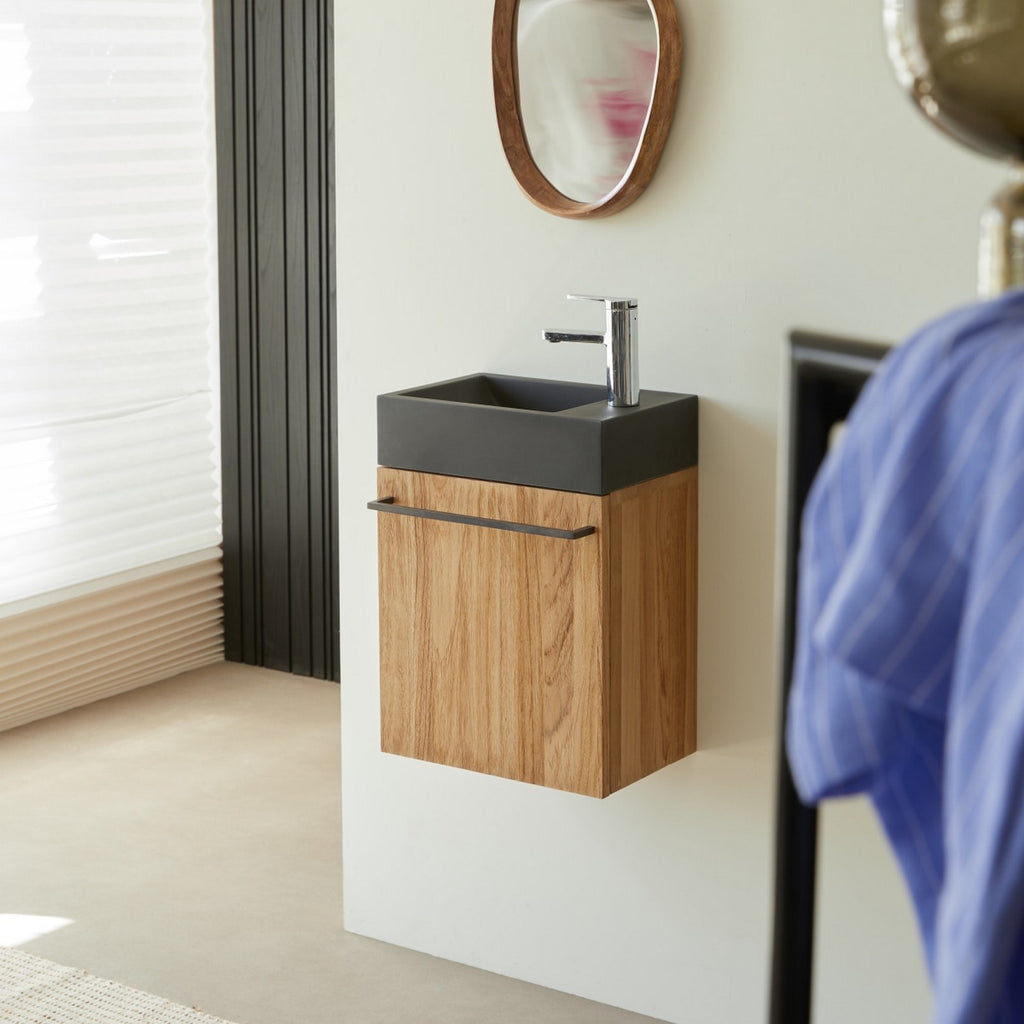 Stelle - Meuble Lave Main - Teck - Noir