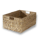 Panier En Jacinthe D'Eau Armature Métal - Beige