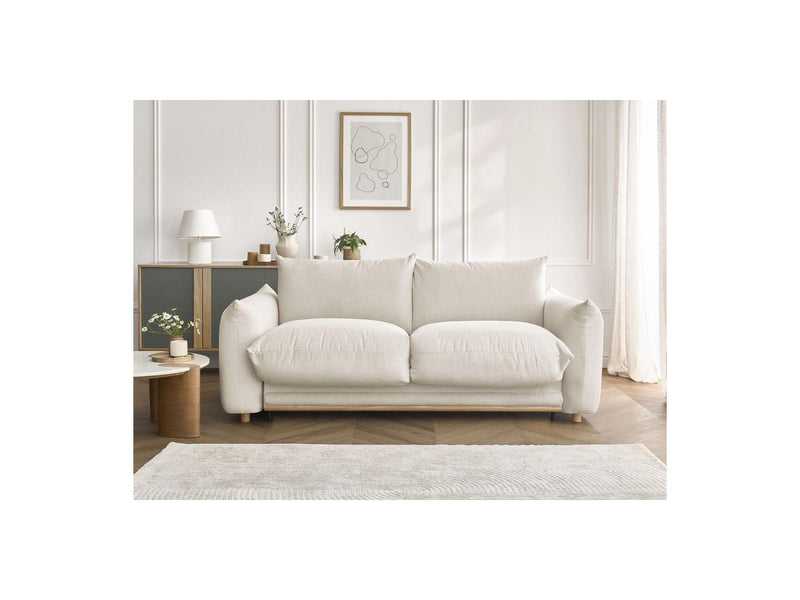 Canapé Droit Convertible Ouverture Express - Ernest - Tissu Lisse - 140X190