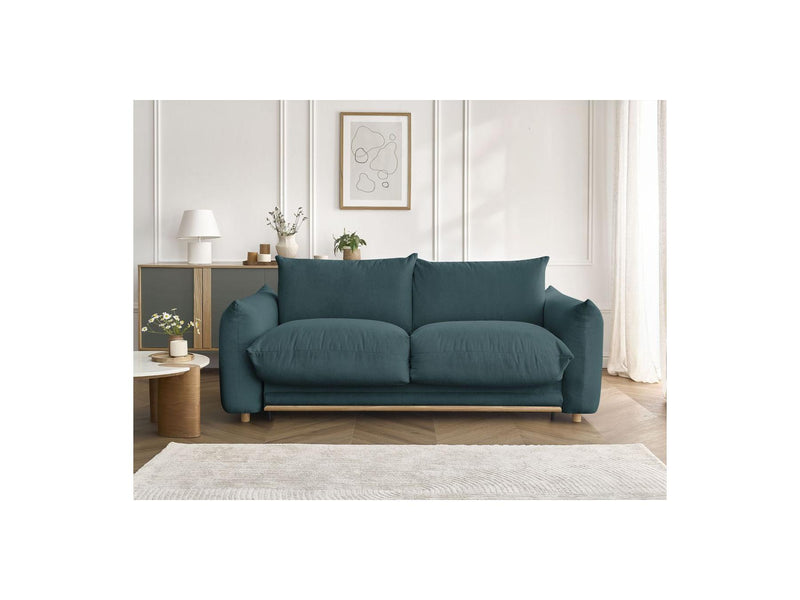 Canapé Droit Convertible Ouverture Express - Ernest - Tissu Lisse - 140X190