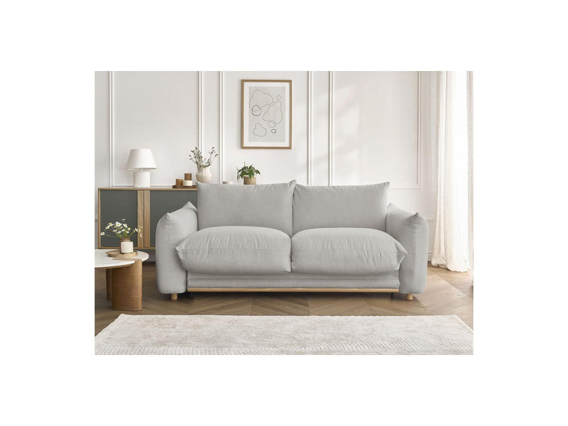 Canapé Droit Convertible Ouverture Express - Ernest - Tissu Lisse - 160X190