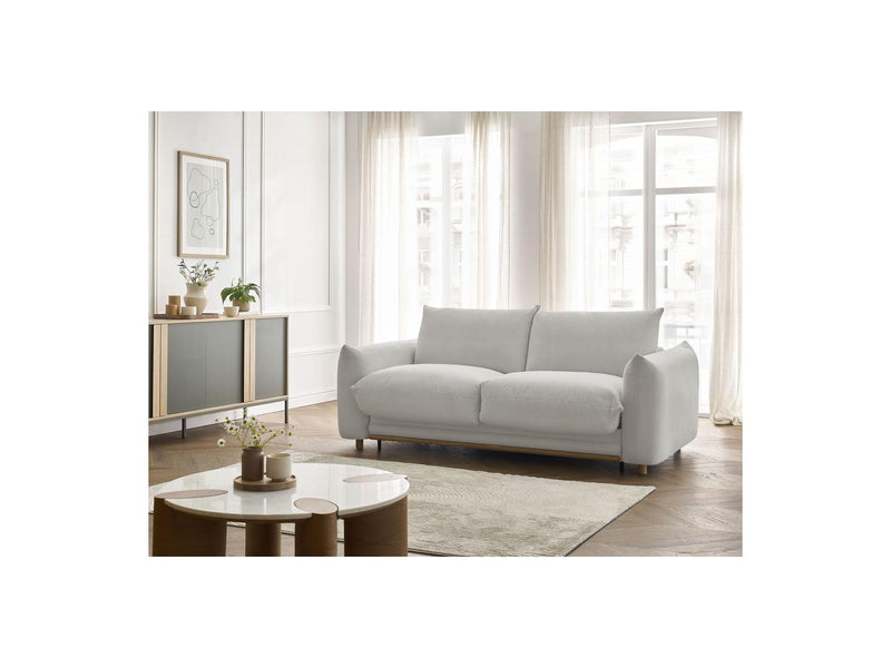 Canapé Droit Convertible Ouverture Express - Ernest - Tissu Lisse - 140X190