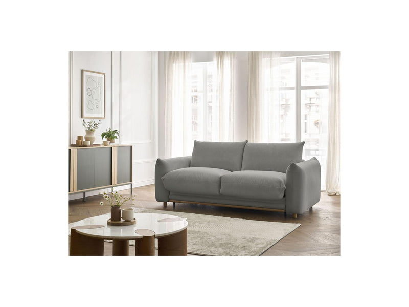 Canapé Droit Convertible Ouverture Express - Ernest - Tissu Lisse - 160X190