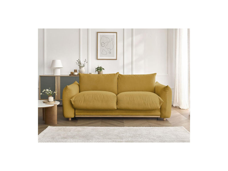 Canapé Droit Convertible Ouverture Express - Ernest - Tissu Lisse - 140X190