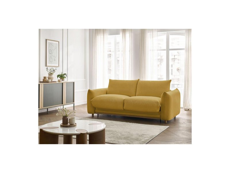 Canapé Droit Convertible Ouverture Express - Ernest - Tissu Lisse - 160X190