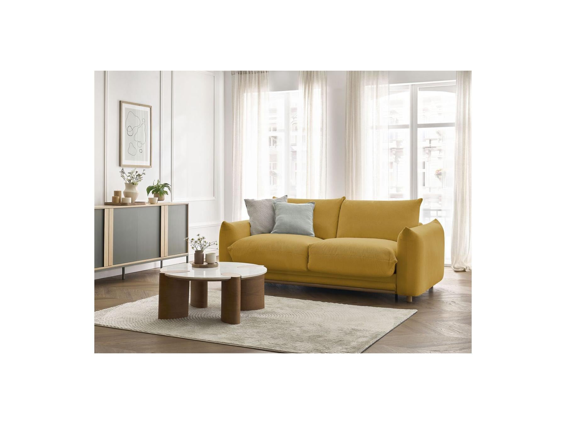 Ernest - Straight Sofa Bed with Express Opening - Smooth Fabric - 160X190