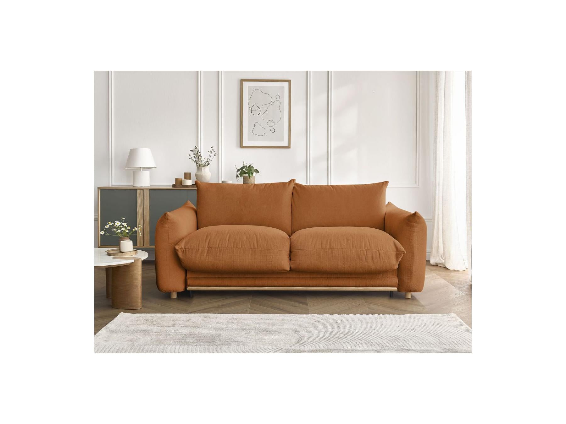 Ernest - Straight Sofa Bed with Express Opening - Smooth Fabric - 160X190