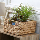 Cesta de jacinto de agua con estructura de metal - Beige