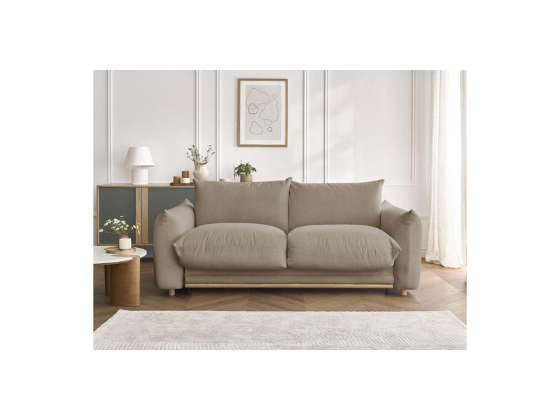 Canapé Droit Convertible Ouverture Express - Ernest - Tissu Lisse - 160X190