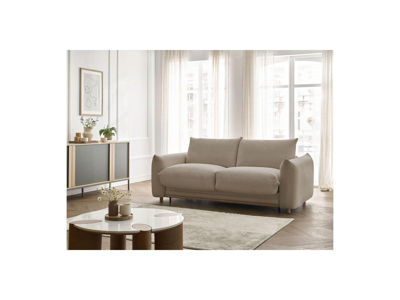 Canapé Droit Convertible Ouverture Express - Ernest - Tissu Lisse - 140X190