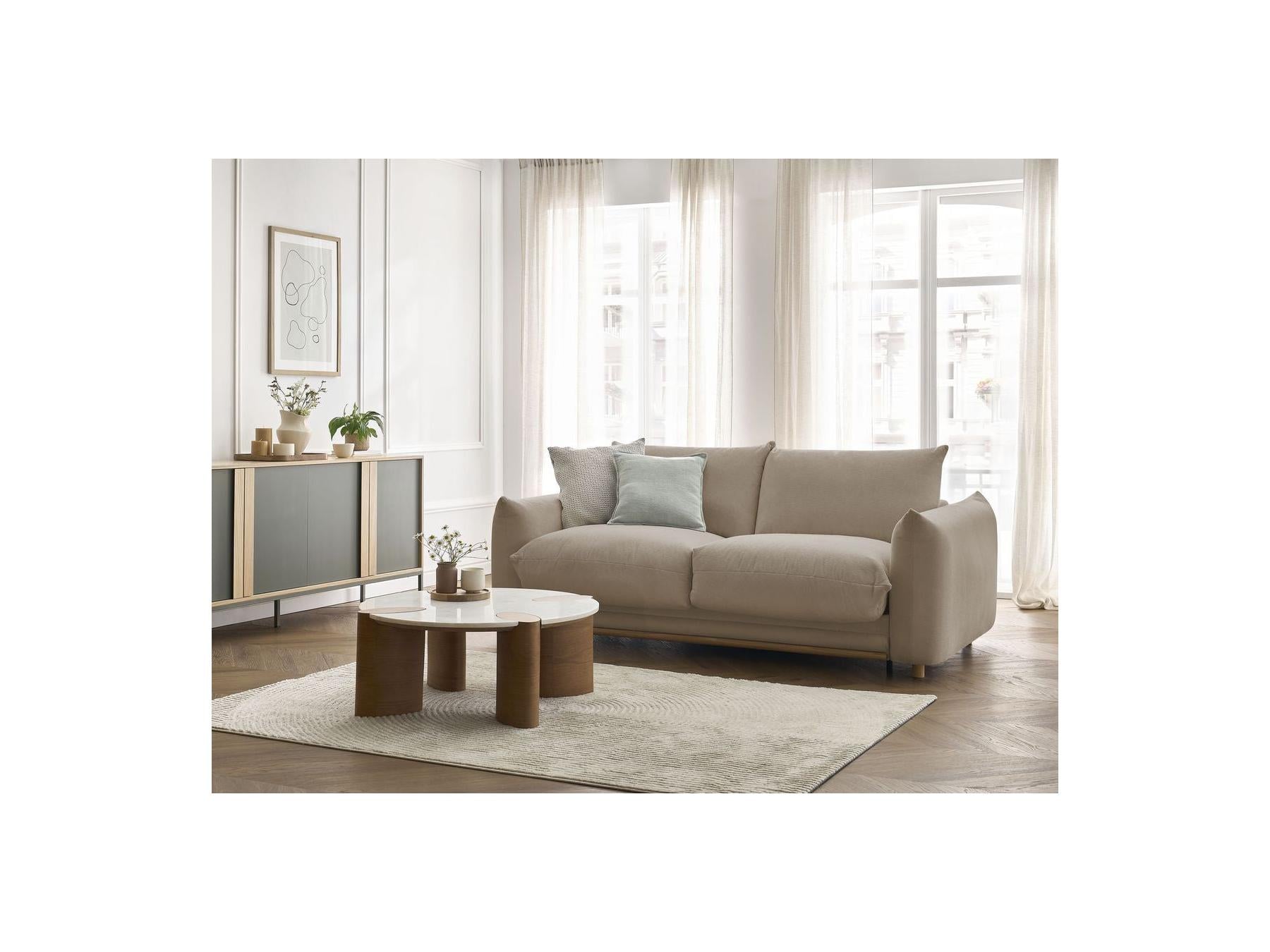 Ernest - Straight Sofa Bed with Express Opening - Smooth Fabric - 160X190