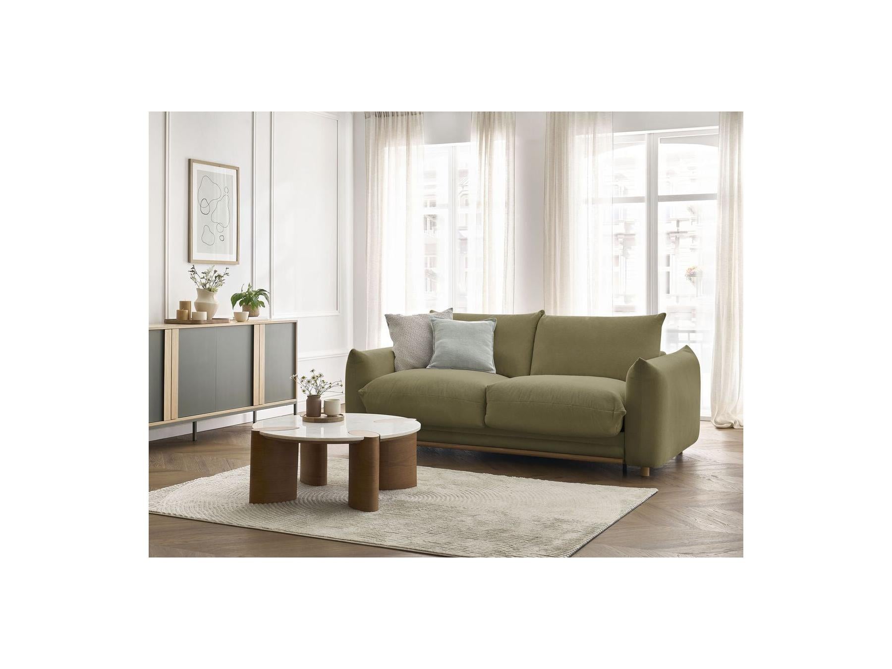 Ernest - Straight Sofa Bed with Express Opening - Smooth Fabric - 160X190