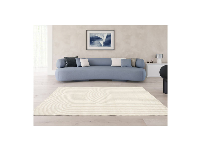 Tapis Poils Courts Jada Motifs Abstraits - Beige