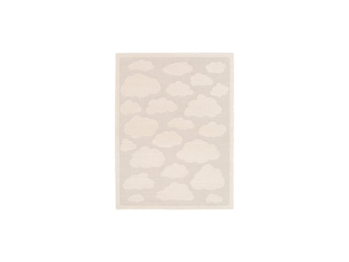 Mapa - Alfombra de pelo corto - Estampado de nubes - Beige