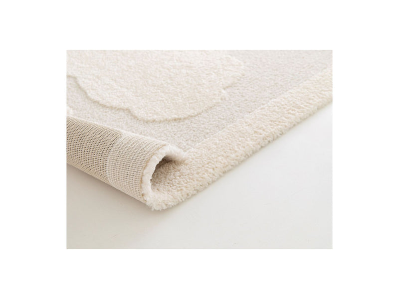 Mapa - Alfombra de pelo corto - Estampado de nubes - Beige