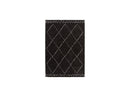 Simon - Tapis Poils Longs - Motif Graphique - Noir