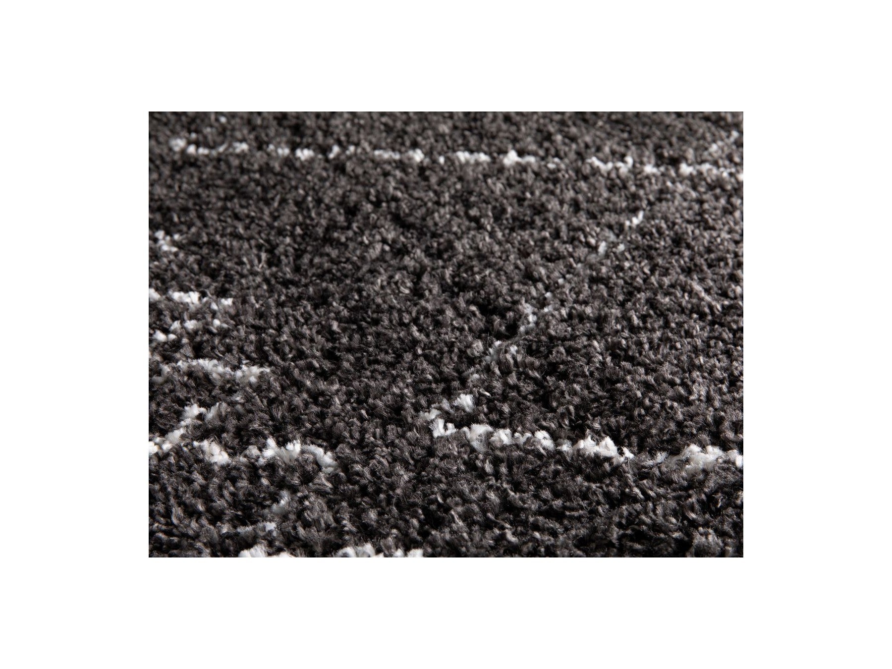 Simon - Alfombra de pelo largo - Motivo gráfico - Negro