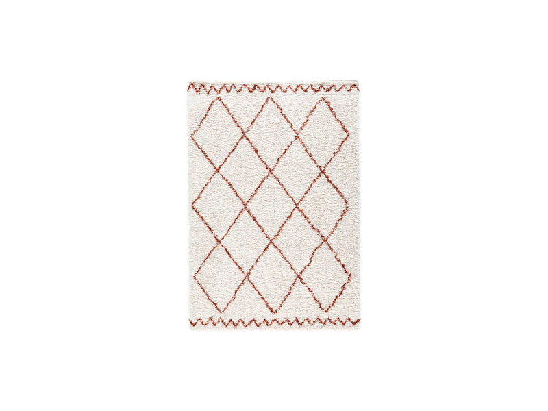 Tapis Poils Longs Simon Motifs Graphiques - Beige