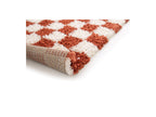 Damien - Long Pile Rug - Checkerboard Pattern - Orange