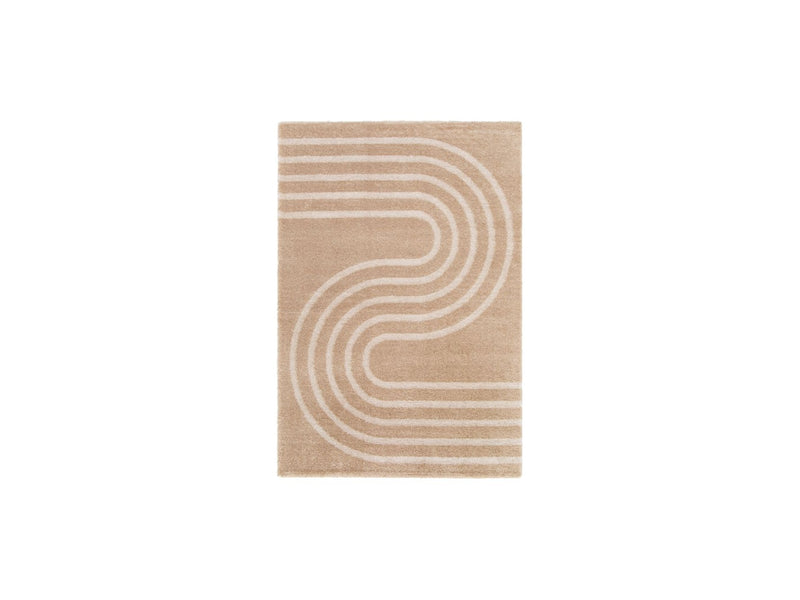 Tapis Poils Longs Hugues Motifs Abstraits - Beige