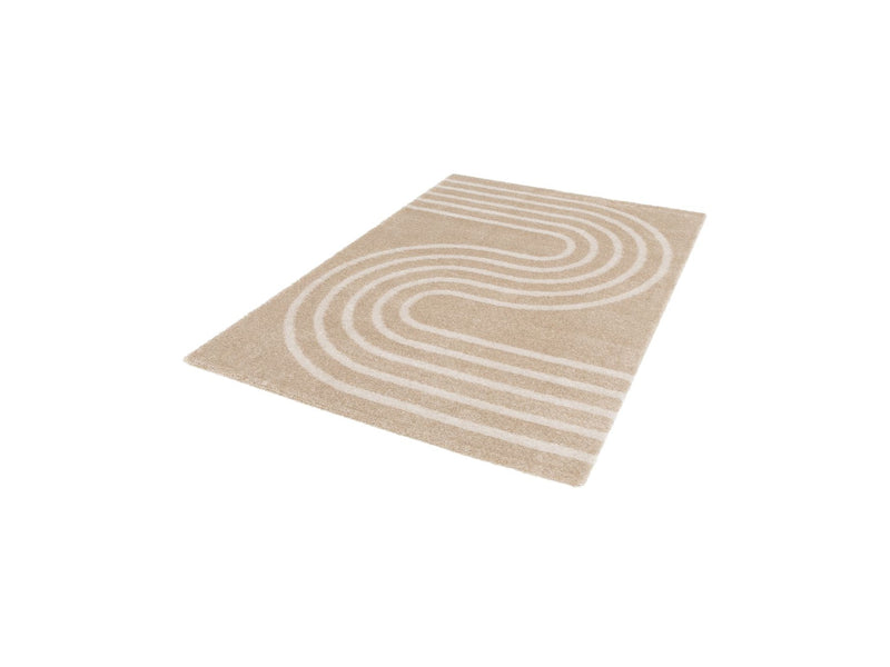 Tapis Poils Longs Hugues Motifs Abstraits - Beige