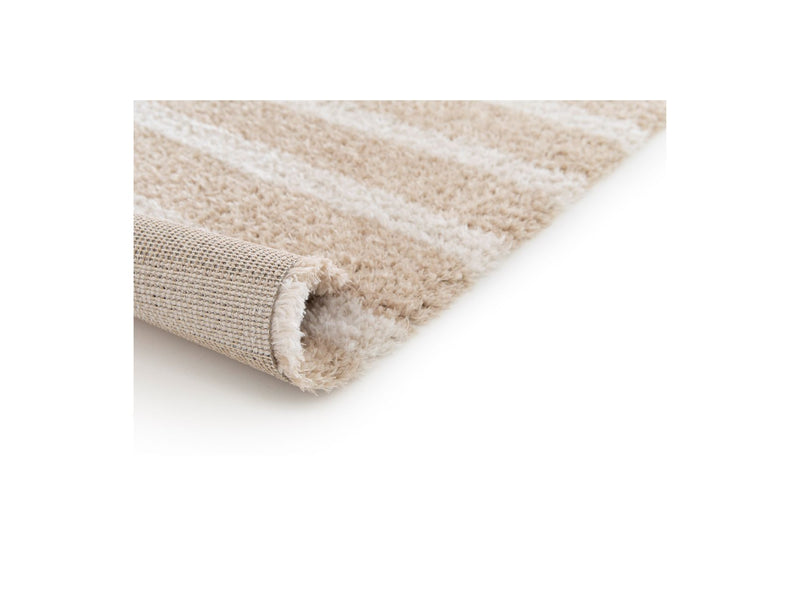 Tapis Poils Longs Hugues Motifs Abstraits - Beige