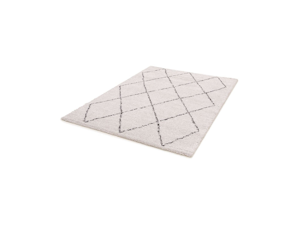 Renaud - Alfombra de pelo largo - Motivo gráfico - Beige