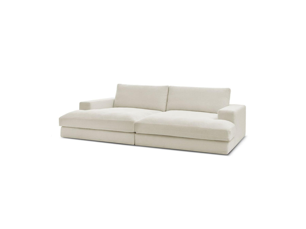 Fixed Straight 4-Seater Compact Sofa Deep Seat - Leonard - Corduroy